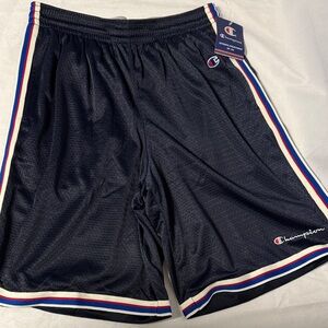 Champion Men's Navy Athletic Shorts with Red and White Trim